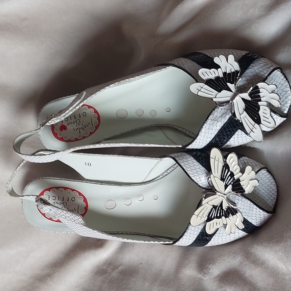 Irregular Choice by Office butterfly faux snakeskin peeptoe heels Size 10 - Picture 2 of 11
